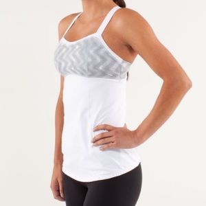 Lululemon Run: Catch Me Tank White/ Blazer Fossil